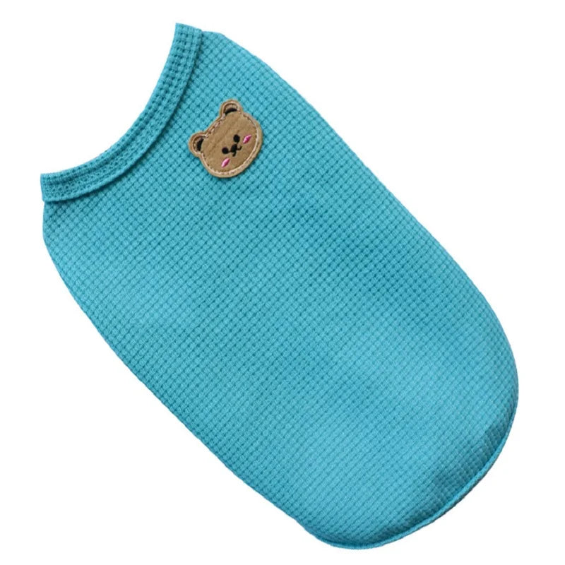 Pet Clothes Spring Summer Cat Dog T-shirt Breathable Waffle Vest Puppy Kitten Pet Supplies Chihuahua French Bulldog Clothing