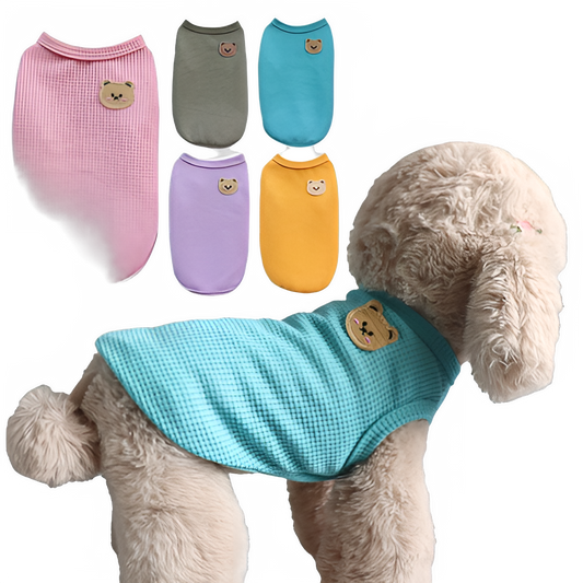 Pet Clothes Spring Summer Cat Dog T-shirt Breathable Waffle Vest Puppy Kitten Pet Supplies Chihuahua French Bulldog Clothing