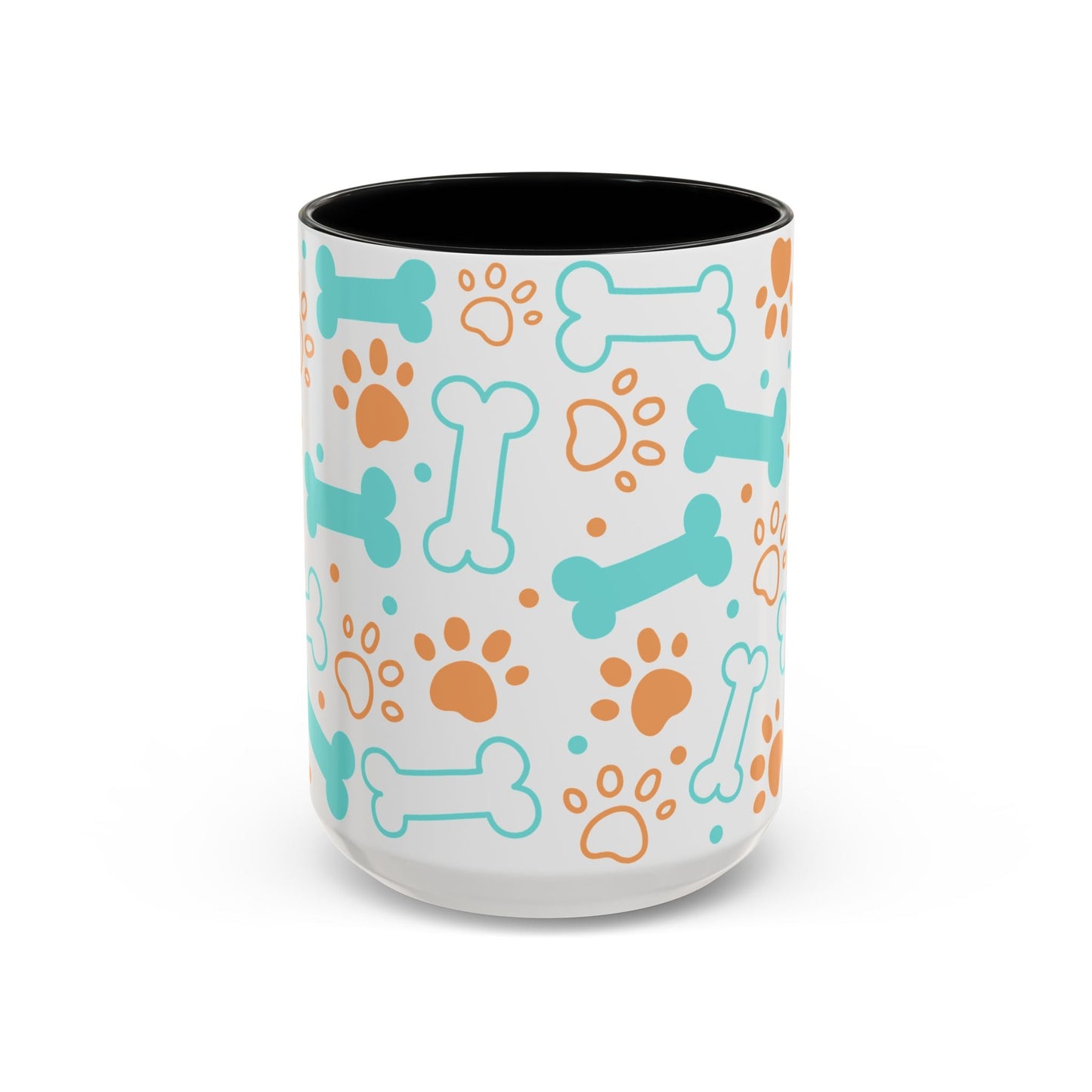 Puppy Pattern Accent Coffee Mug - Perfect Gift for Dog Lovers