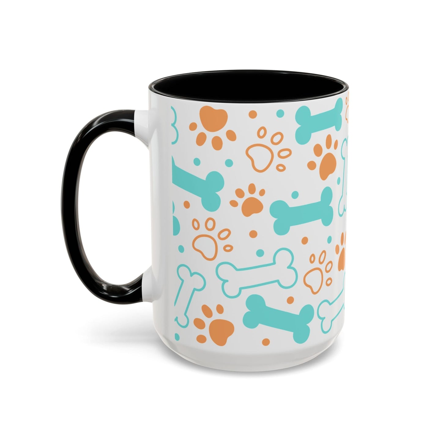 Puppy Pattern Accent Coffee Mug - Perfect Gift for Dog Lovers