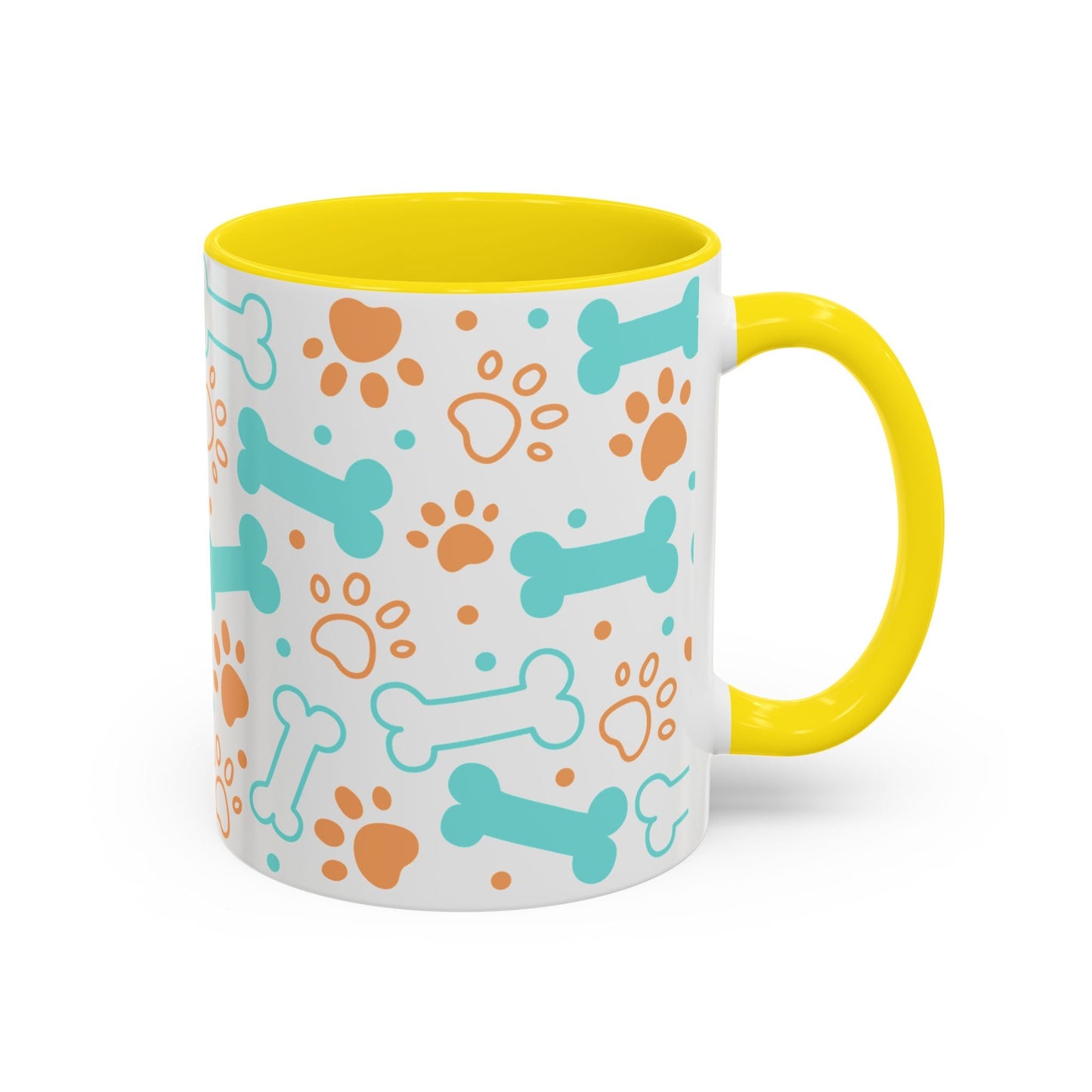 Puppy Pattern Accent Coffee Mug - Perfect Gift for Dog Lovers