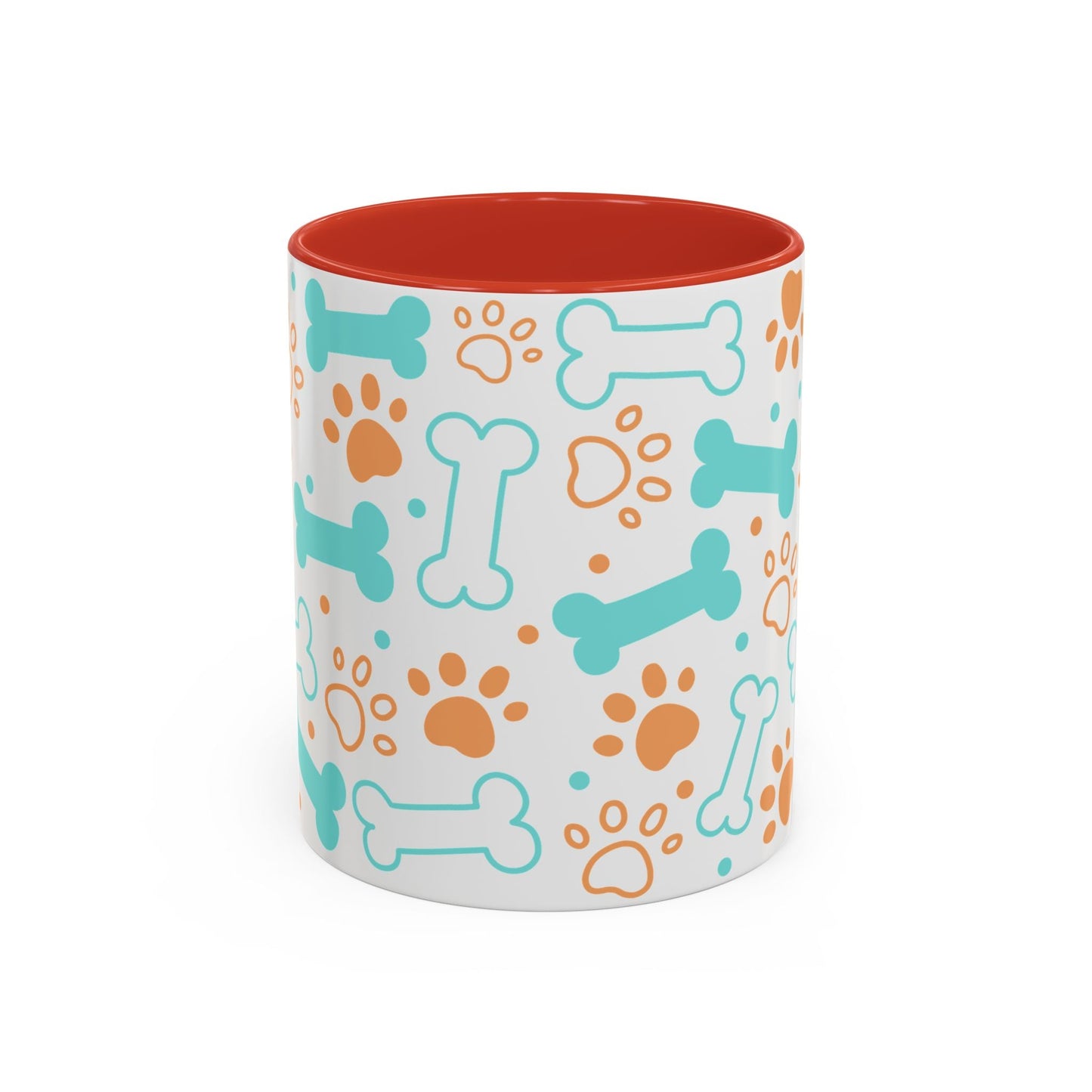 Puppy Pattern Accent Coffee Mug - Perfect Gift for Dog Lovers