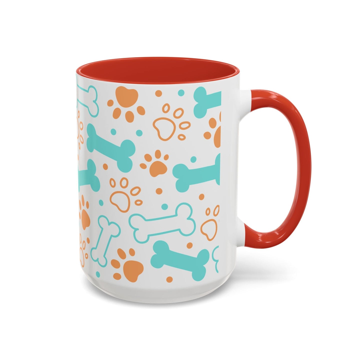 Puppy Pattern Accent Coffee Mug - Perfect Gift for Dog Lovers