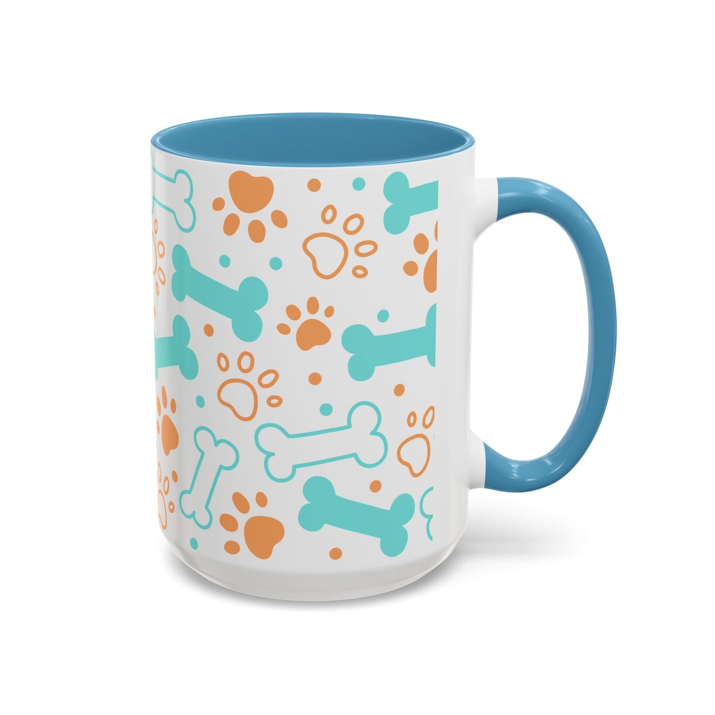 Puppy Pattern Accent Coffee Mug - Perfect Gift for Dog Lovers