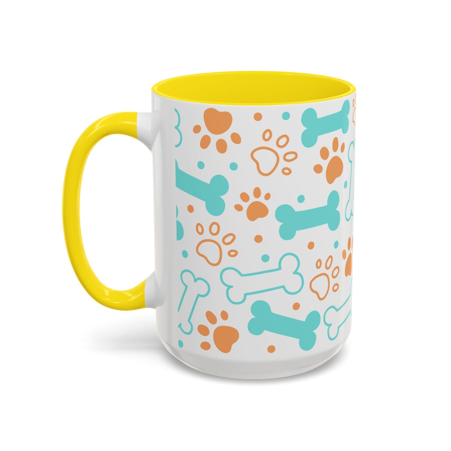 Puppy Pattern Accent Coffee Mug - Perfect Gift for Dog Lovers