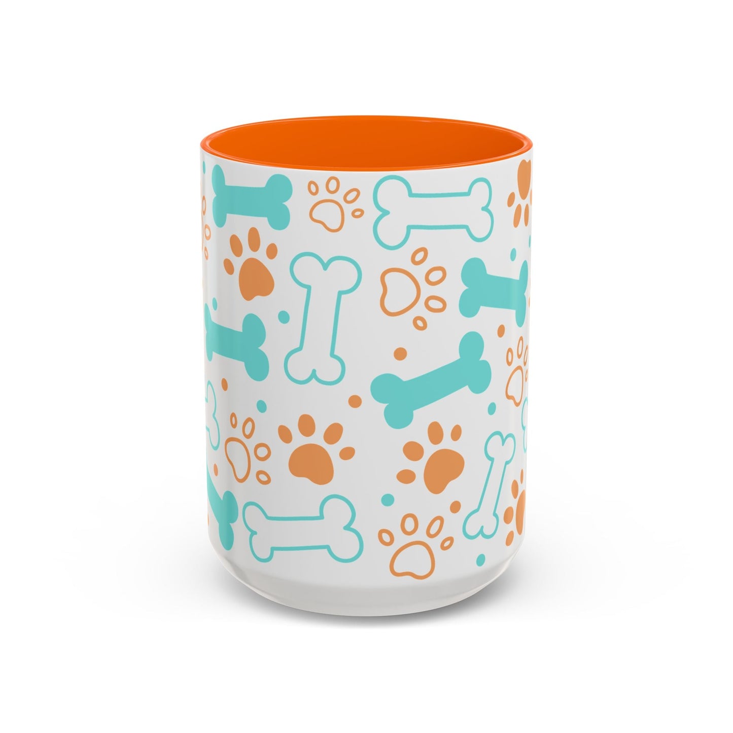 Puppy Pattern Accent Coffee Mug - Perfect Gift for Dog Lovers
