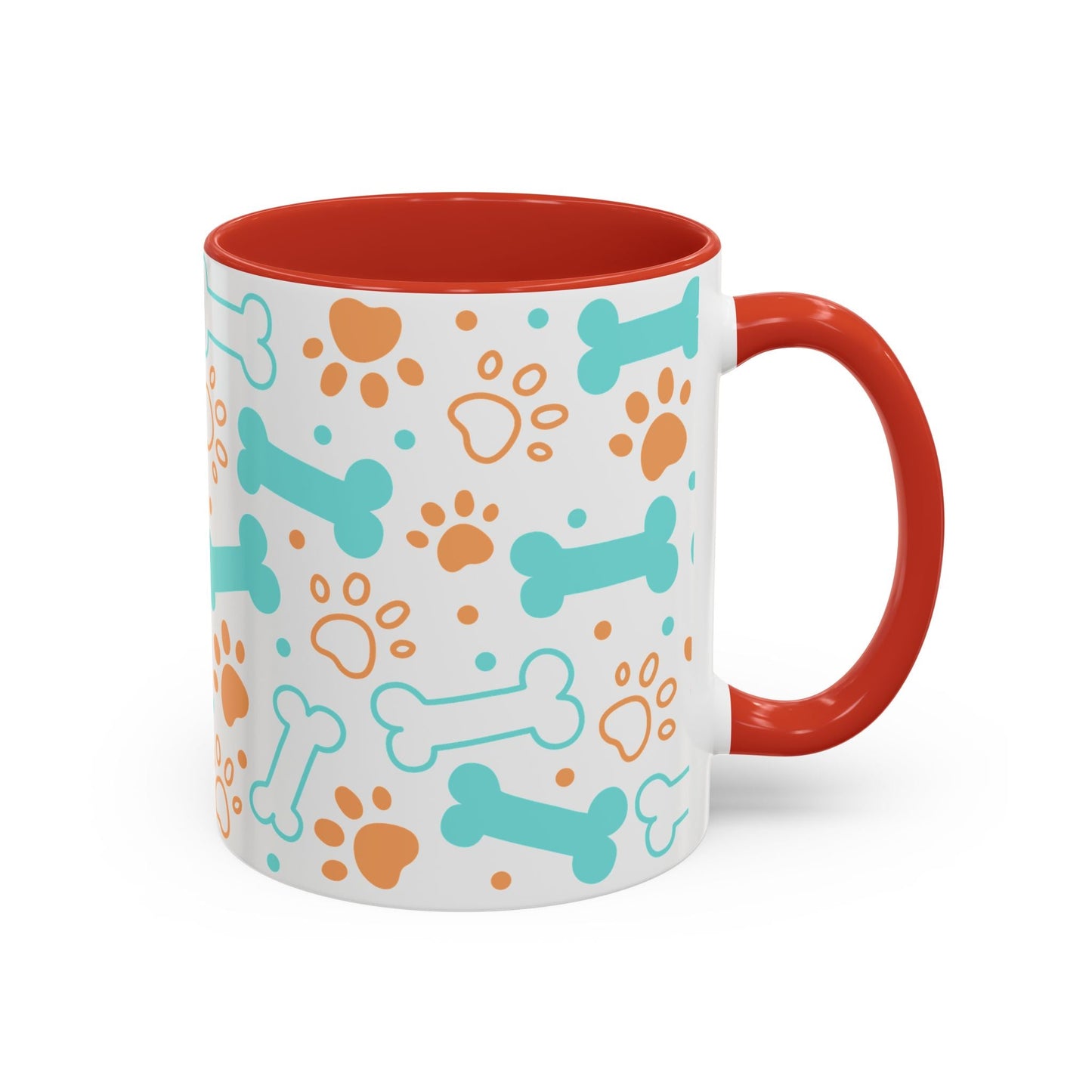Puppy Pattern Accent Coffee Mug - Perfect Gift for Dog Lovers