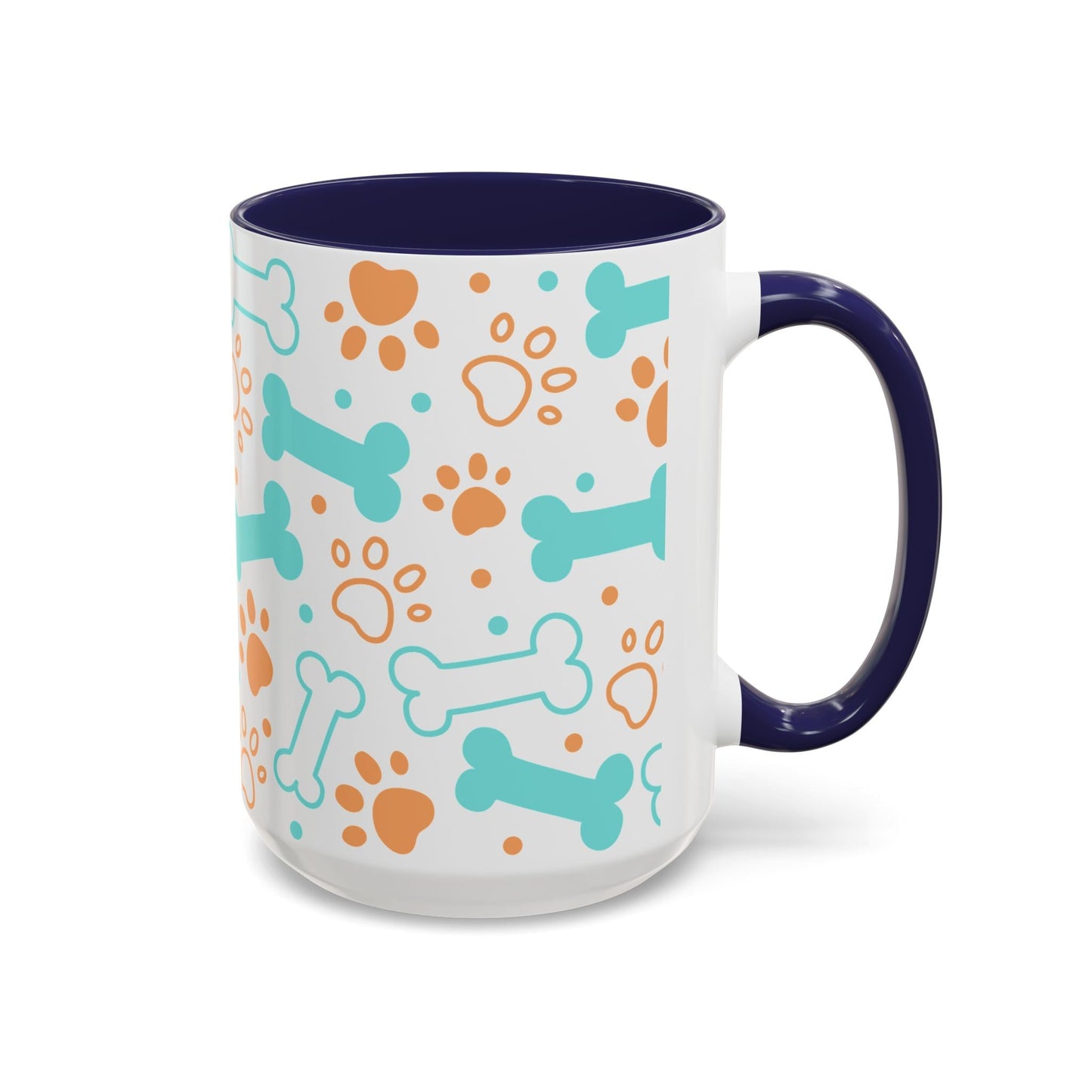 Puppy Pattern Accent Coffee Mug - Perfect Gift for Dog Lovers