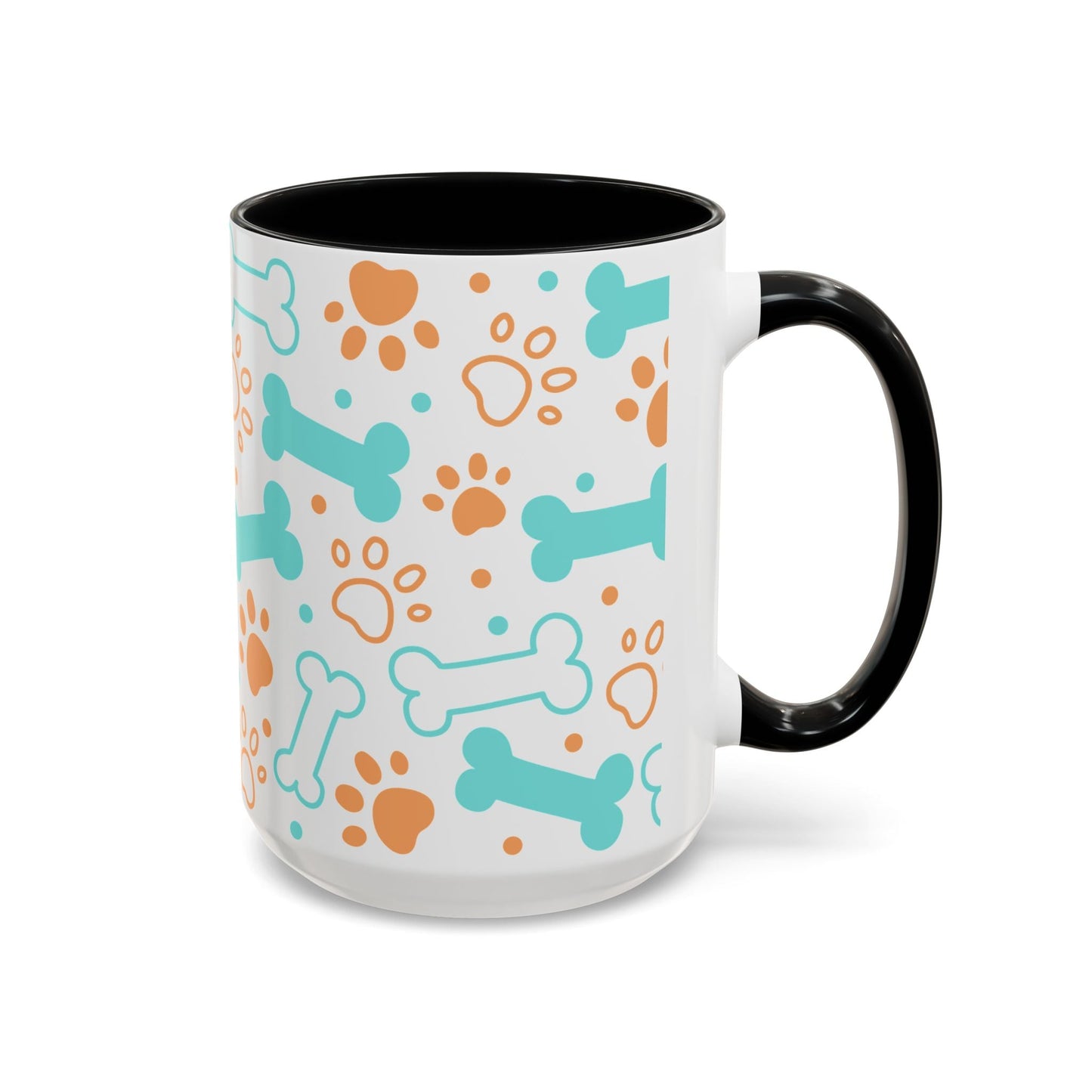 Puppy Pattern Accent Coffee Mug - Perfect Gift for Dog Lovers