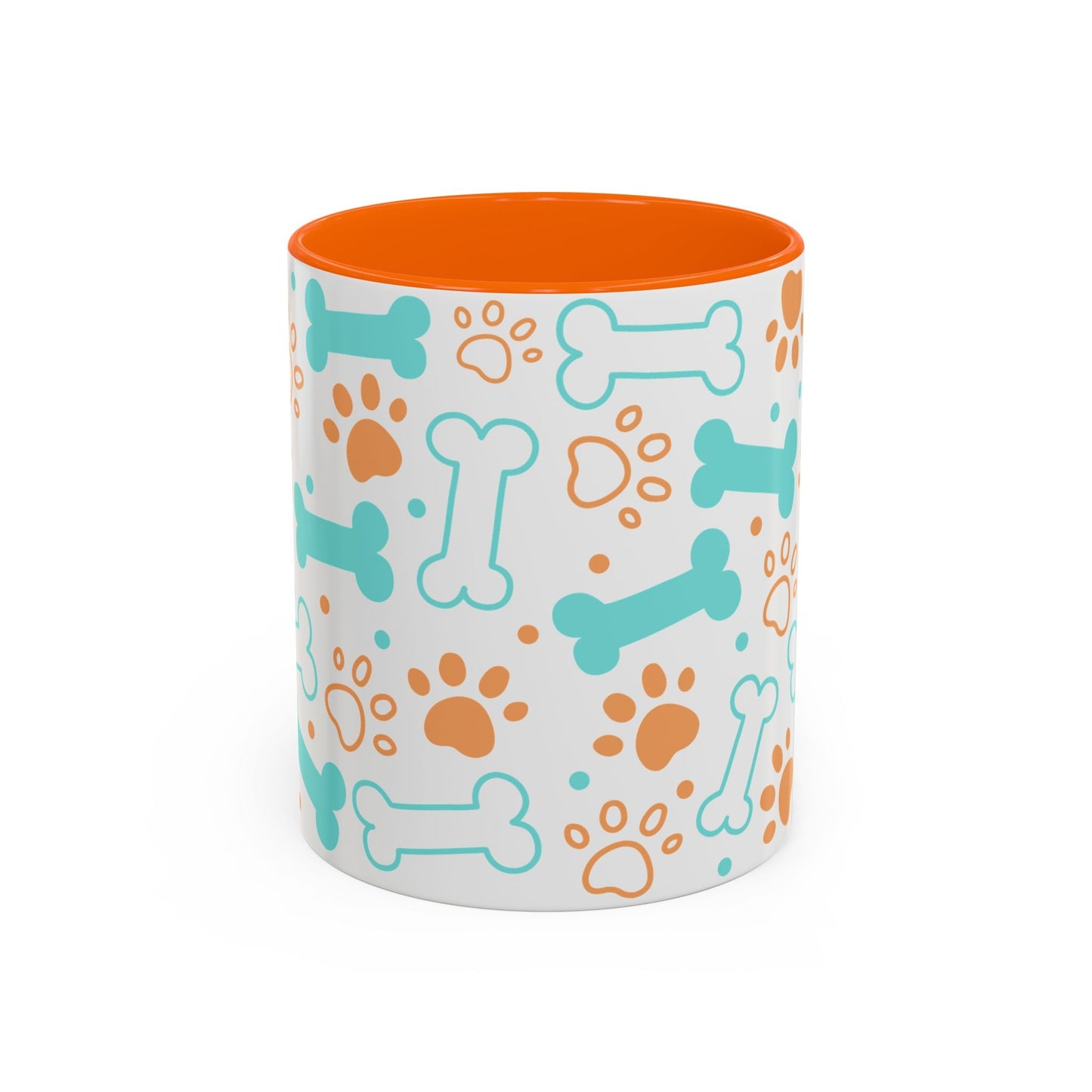 Puppy Pattern Accent Coffee Mug - Perfect Gift for Dog Lovers