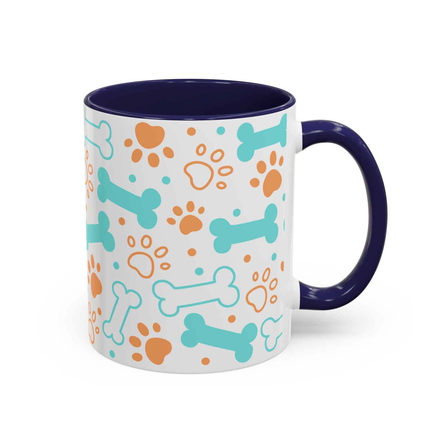 Puppy Pattern Accent Coffee Mug - Perfect Gift for Dog Lovers