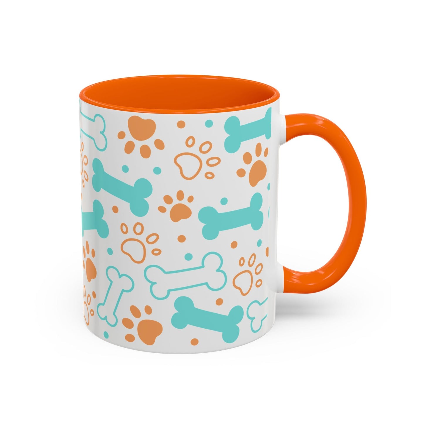 Puppy Pattern Accent Coffee Mug - Perfect Gift for Dog Lovers