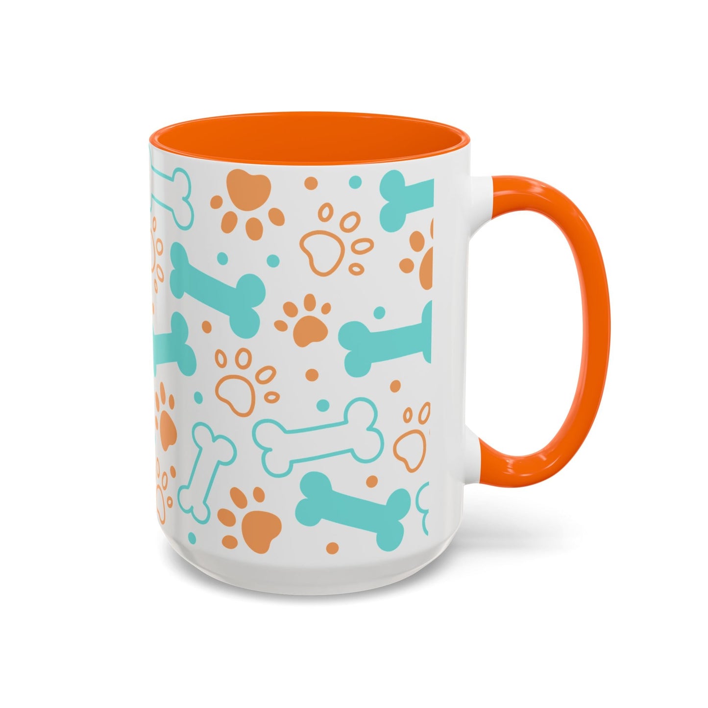 Puppy Pattern Accent Coffee Mug - Perfect Gift for Dog Lovers