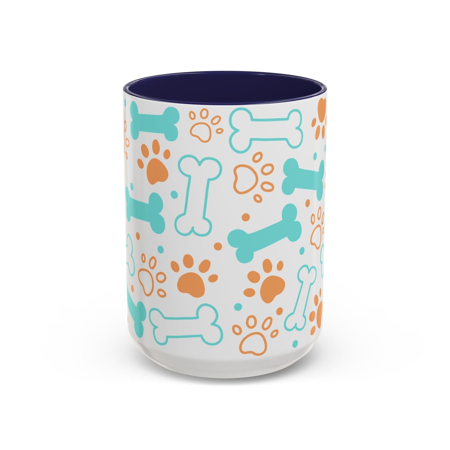 Puppy Pattern Accent Coffee Mug - Perfect Gift for Dog Lovers