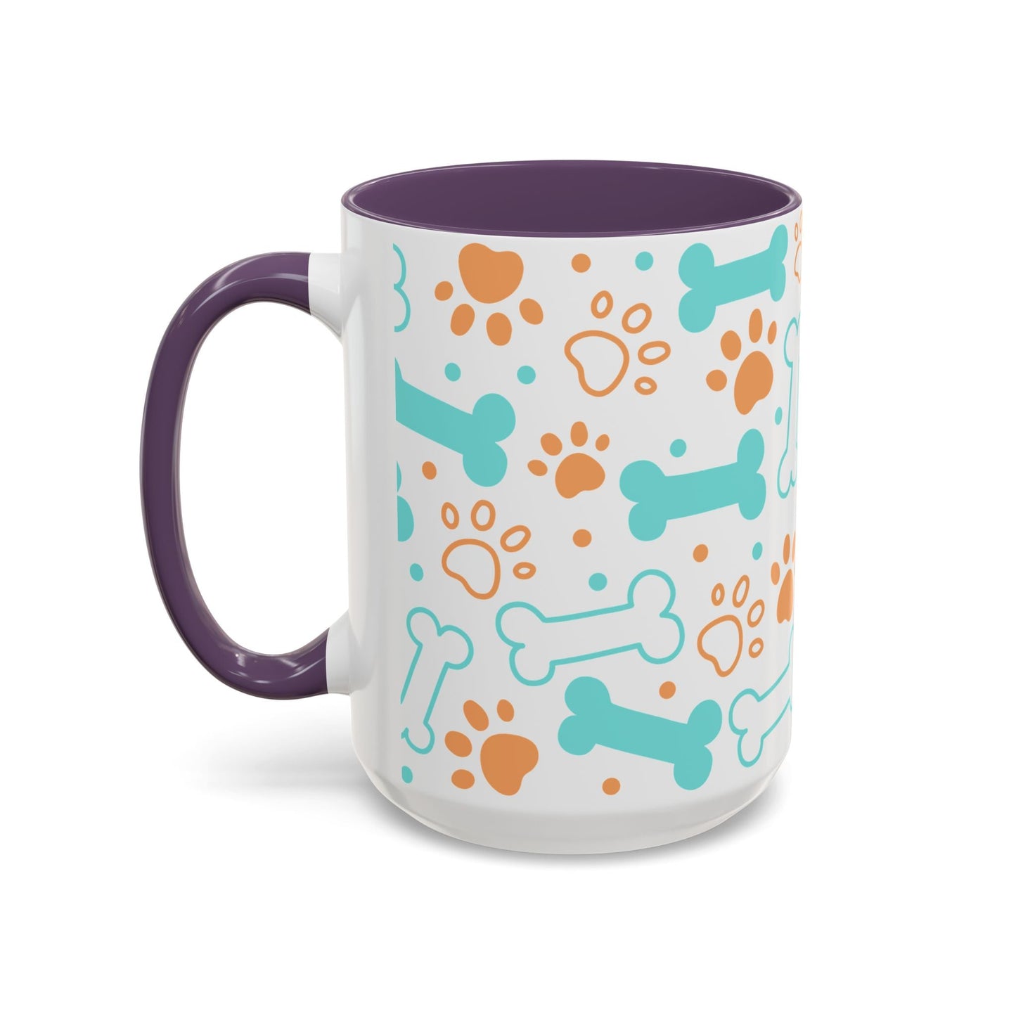 Puppy Pattern Accent Coffee Mug - Perfect Gift for Dog Lovers