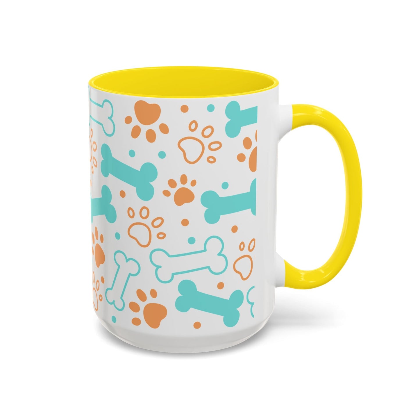 Puppy Pattern Accent Coffee Mug - Perfect Gift for Dog Lovers