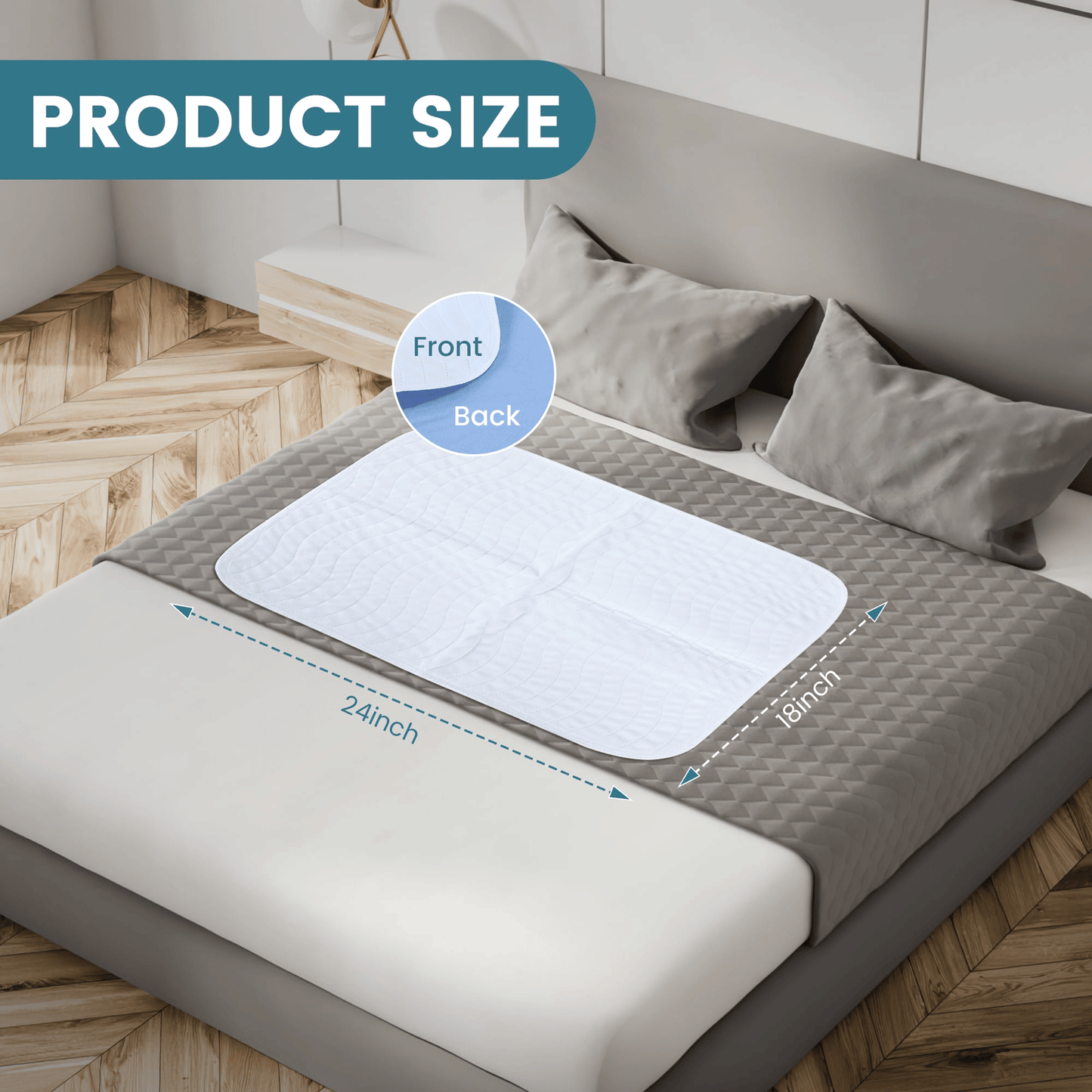 Alèses de lit réutilisables KEKOY à 4 couches pour incontinence, lot de 4, lavables, ultra-imperméables et absorbantes, protection contre l'incontinence, pour adultes, bébés et chiens, 45,7 x 61 cm