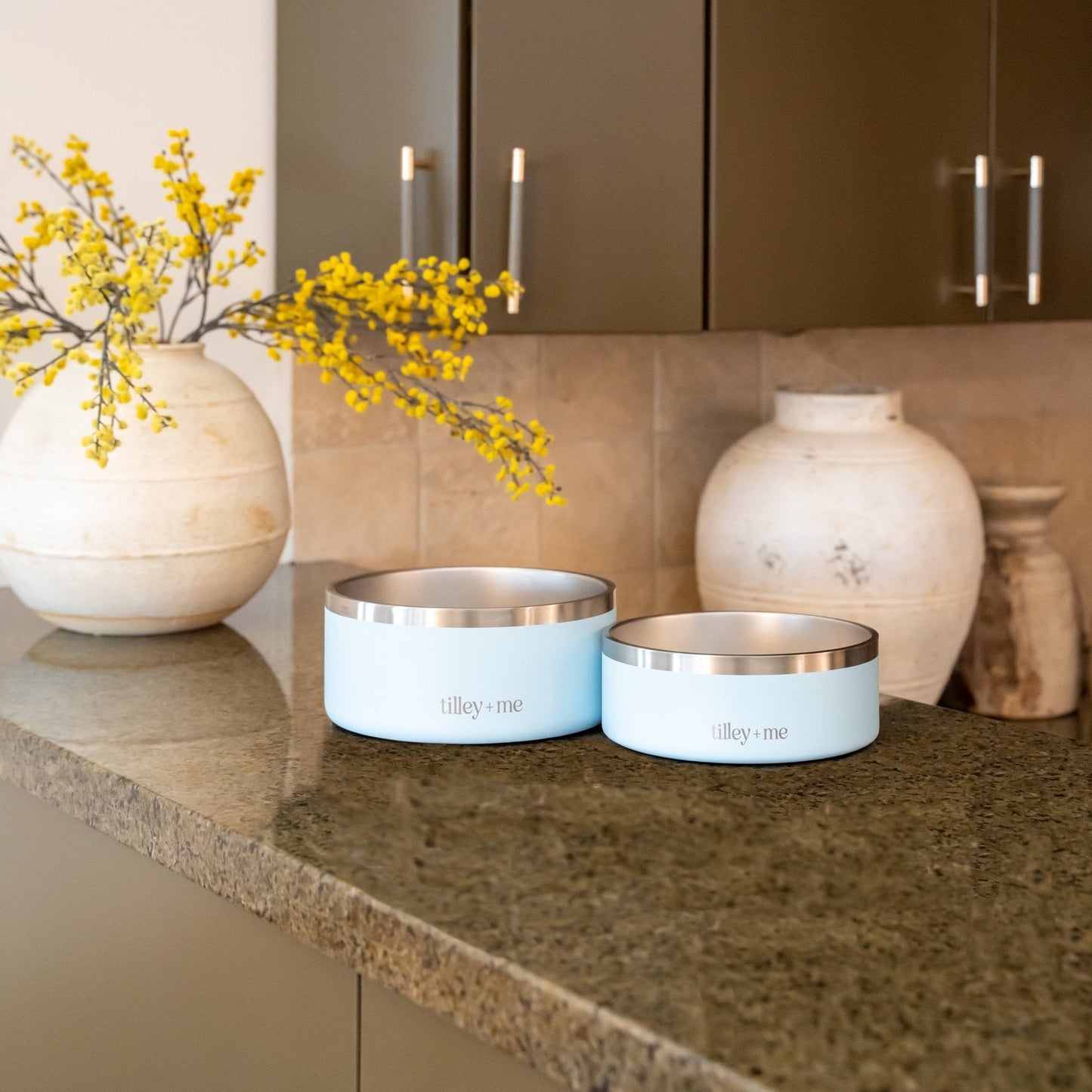 Gamelle pour animaux Tilley + Me en acier inoxydable – Antidérapante, durable et compatible lave-vaisselle | 946 ml et 1,9 L