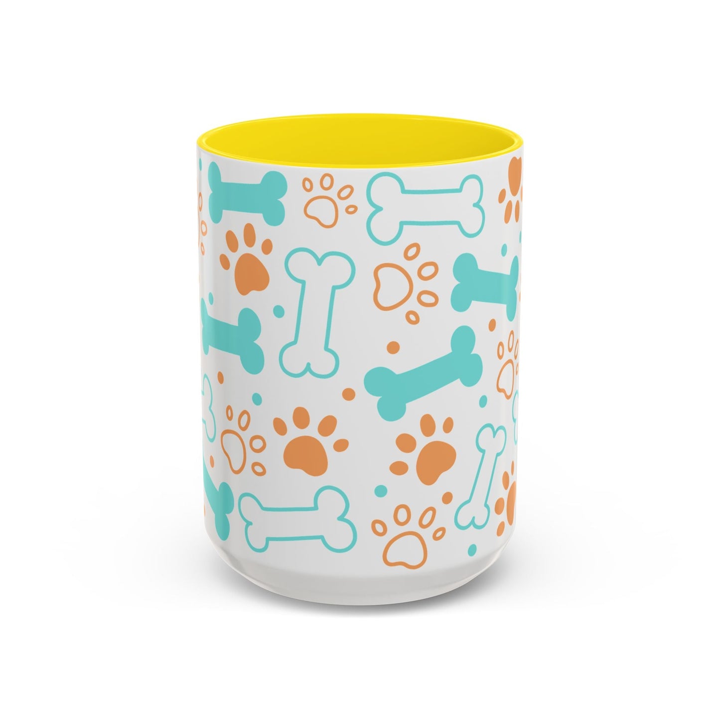 Puppy Pattern Accent Coffee Mug - Perfect Gift for Dog Lovers
