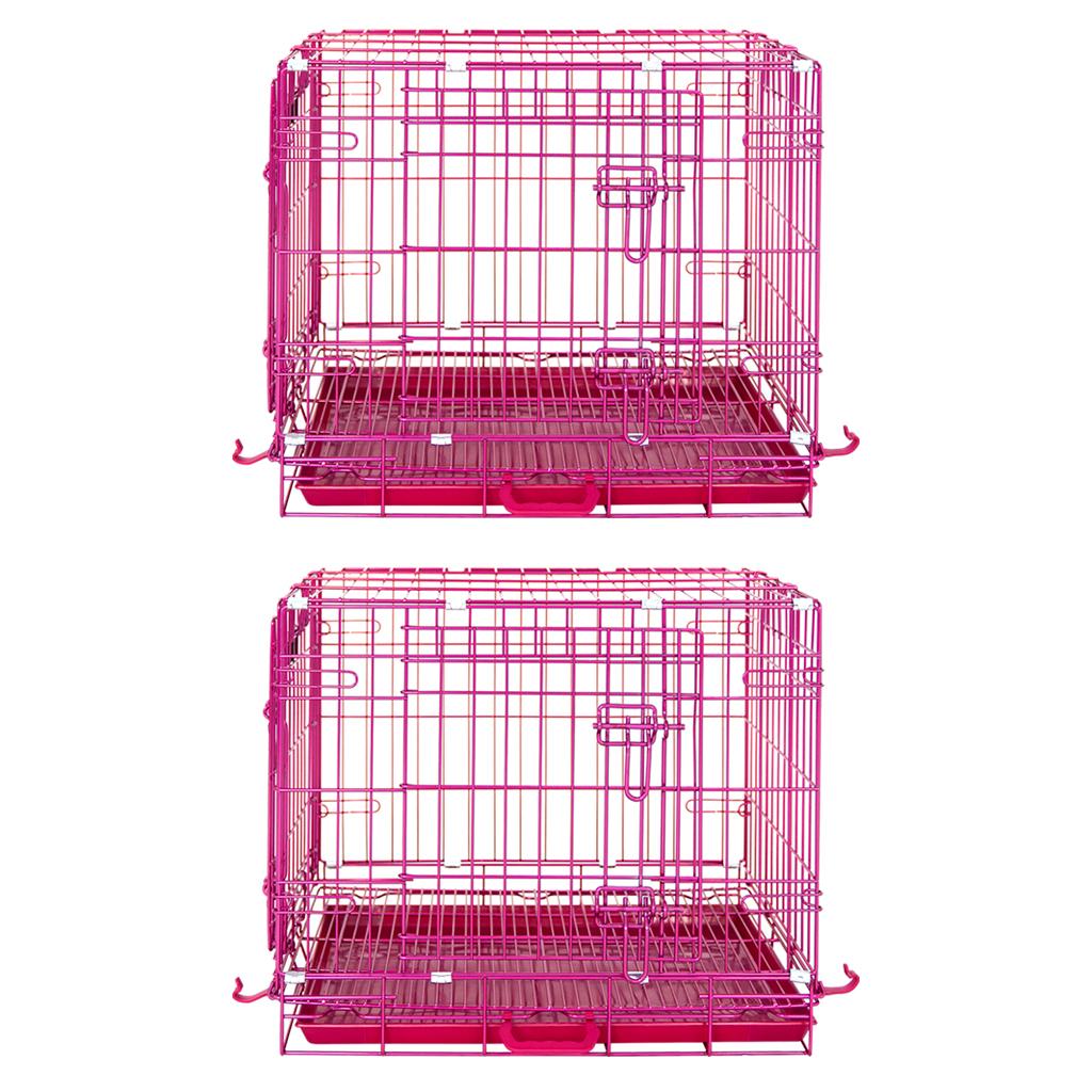 Jaula plegable para perros rosa de 24 a 42 pulgadas RED24-42
