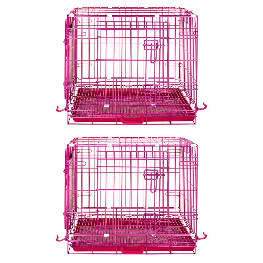Jaula plegable para perros rosa de 24 a 42 pulgadas RED24-42