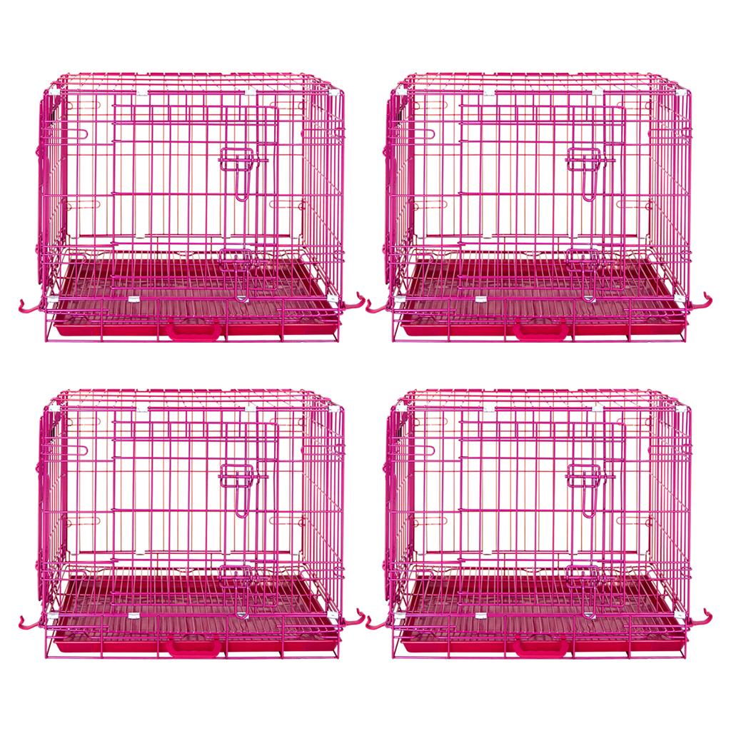 Jaula plegable para perros rosa de 24 a 42 pulgadas RED24-42
