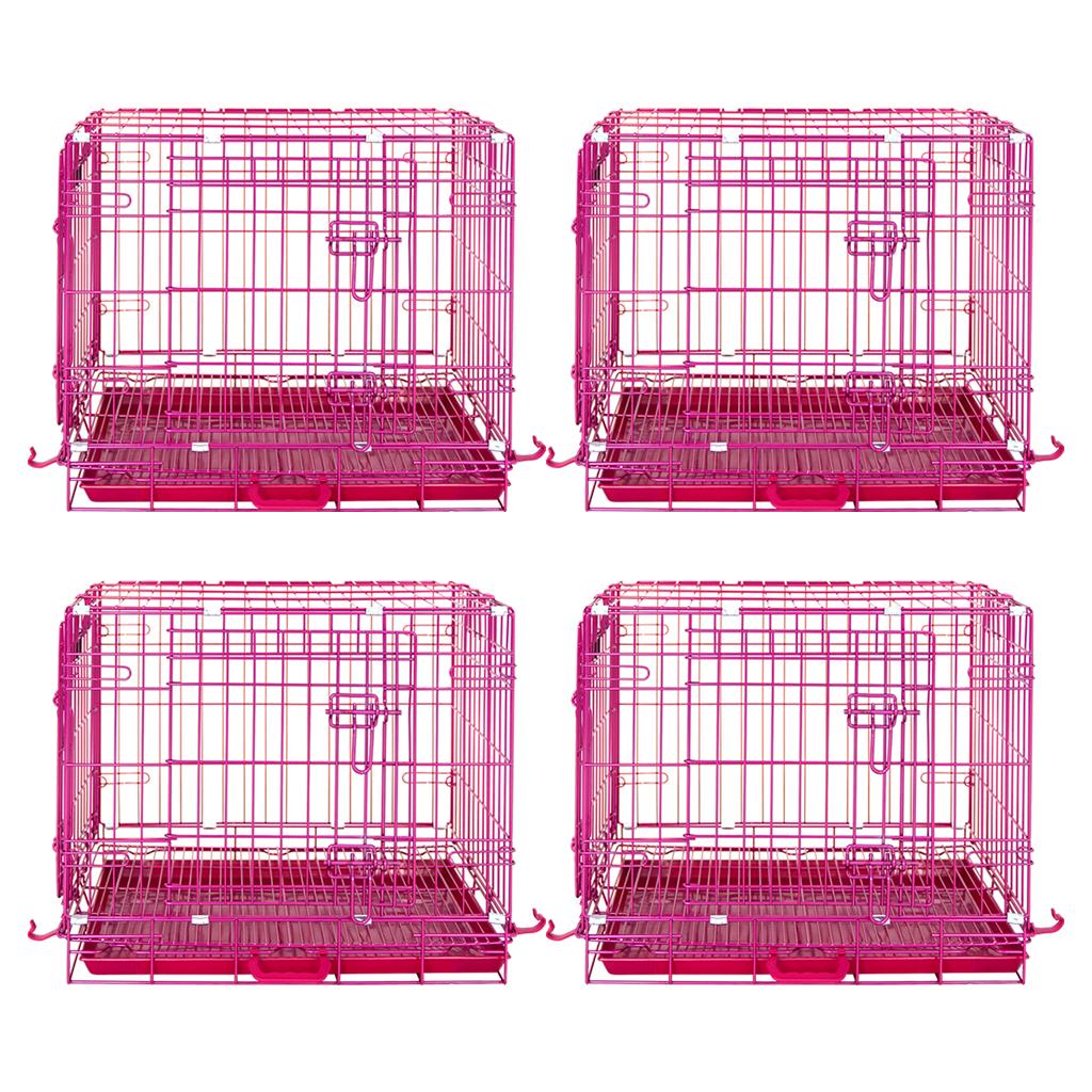 Jaula plegable para perros rosa de 24 a 42 pulgadas RED24-42