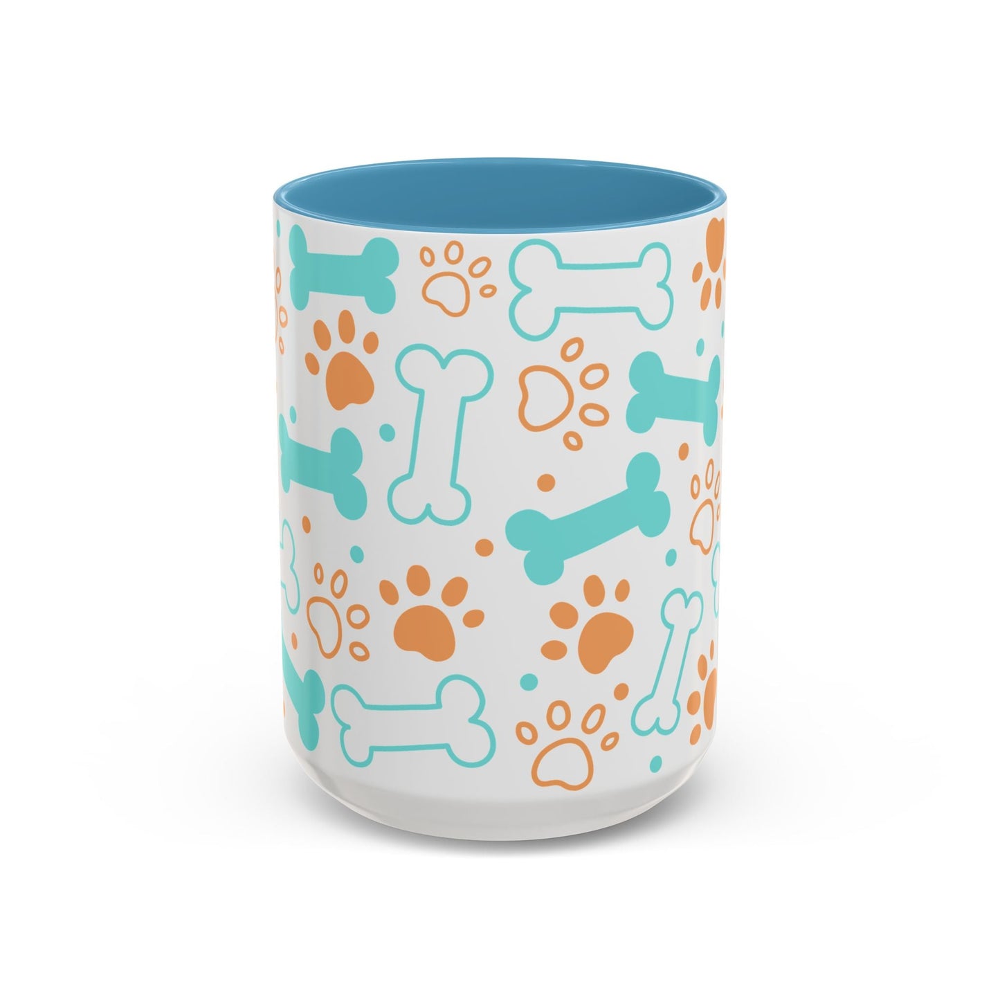 Puppy Pattern Accent Coffee Mug - Perfect Gift for Dog Lovers