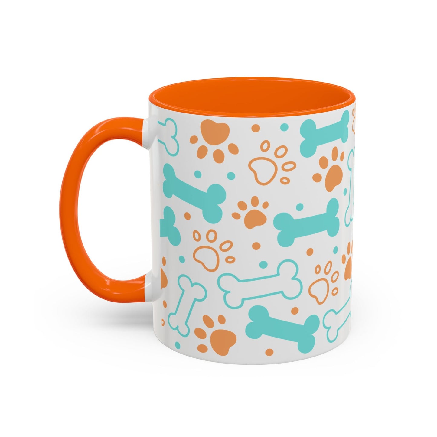 Puppy Pattern Accent Coffee Mug - Perfect Gift for Dog Lovers