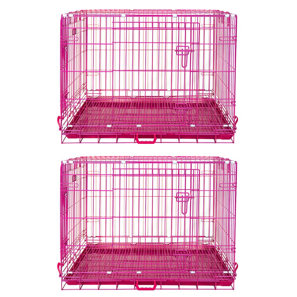 Jaula plegable para perros rosa de 24 a 42 pulgadas RED24-42