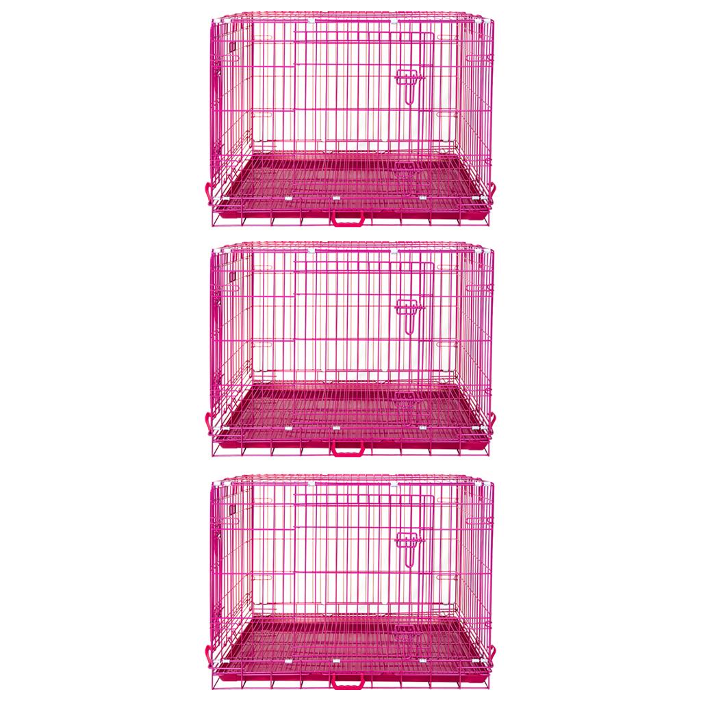 Jaula plegable para perros rosa de 24 a 42 pulgadas RED24-42