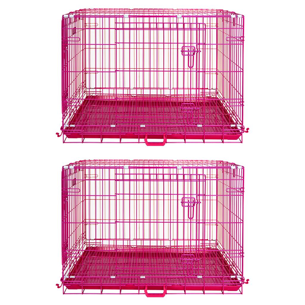 Jaula plegable para perros rosa de 24 a 42 pulgadas RED24-42