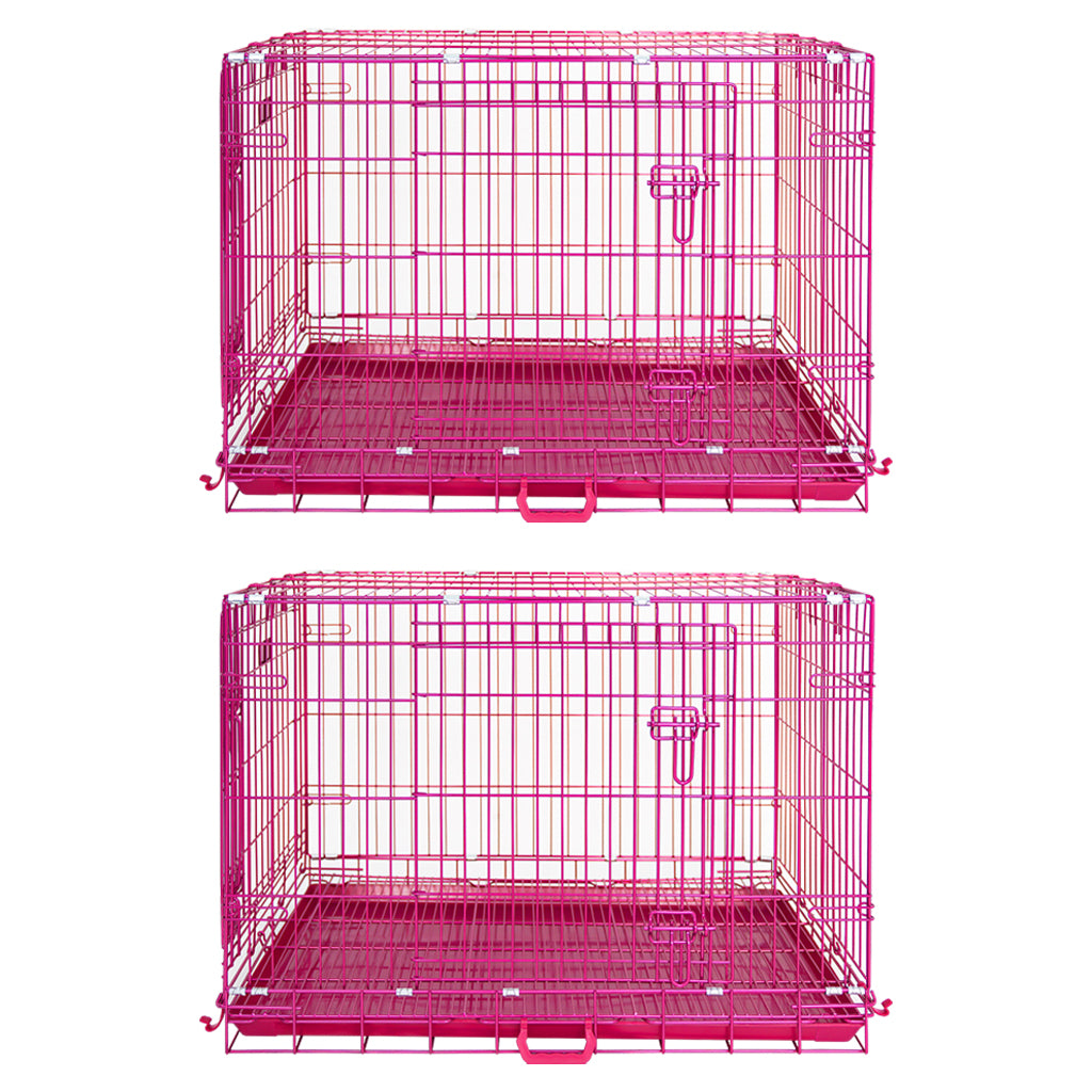 Jaula plegable para perros rosa de 24 a 42 pulgadas RED24-42