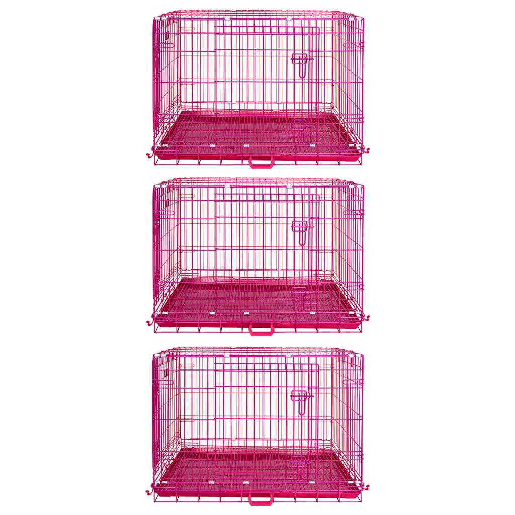 Jaula plegable para perros rosa de 24 a 42 pulgadas RED24-42
