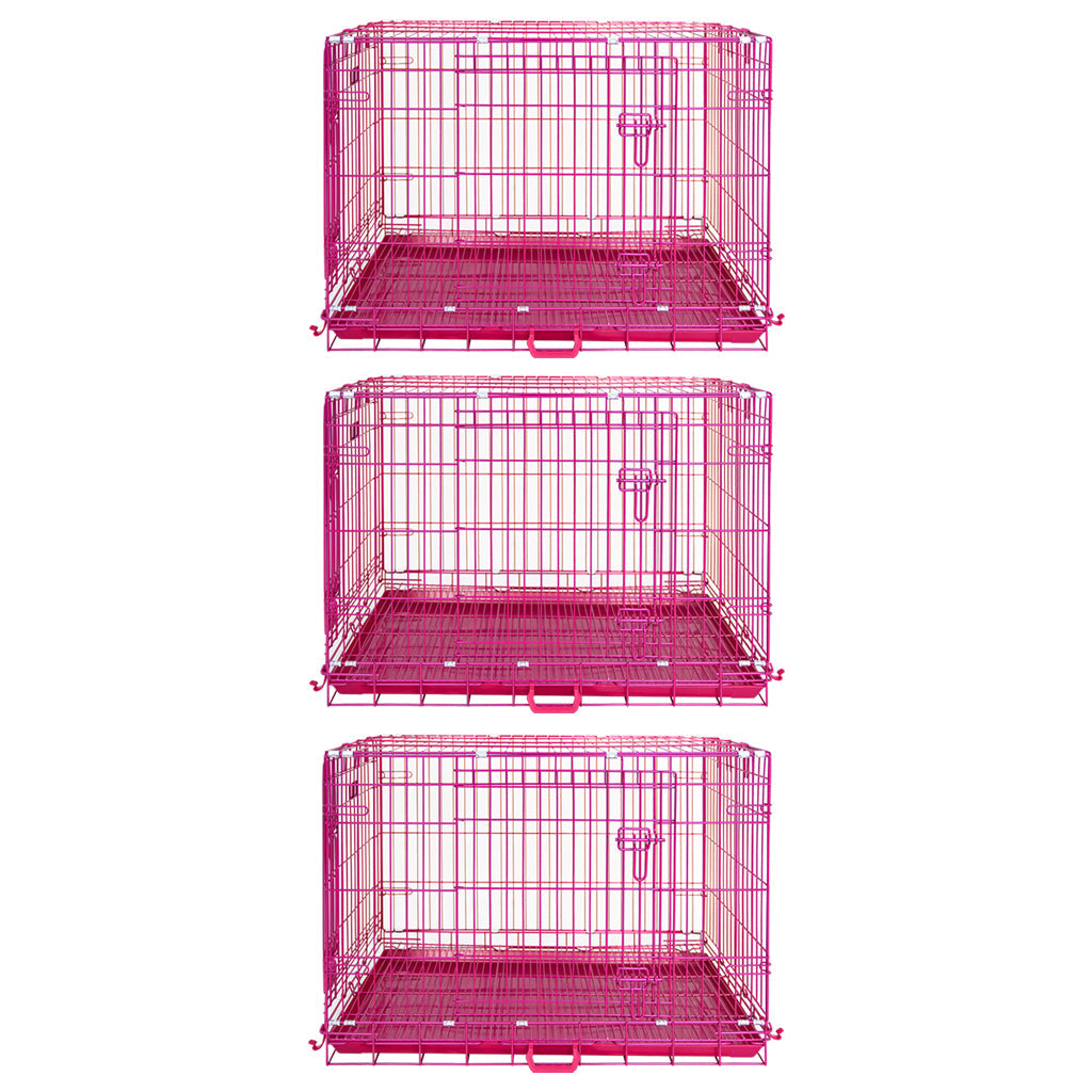 Jaula plegable para perros rosa de 24 a 42 pulgadas RED24-42