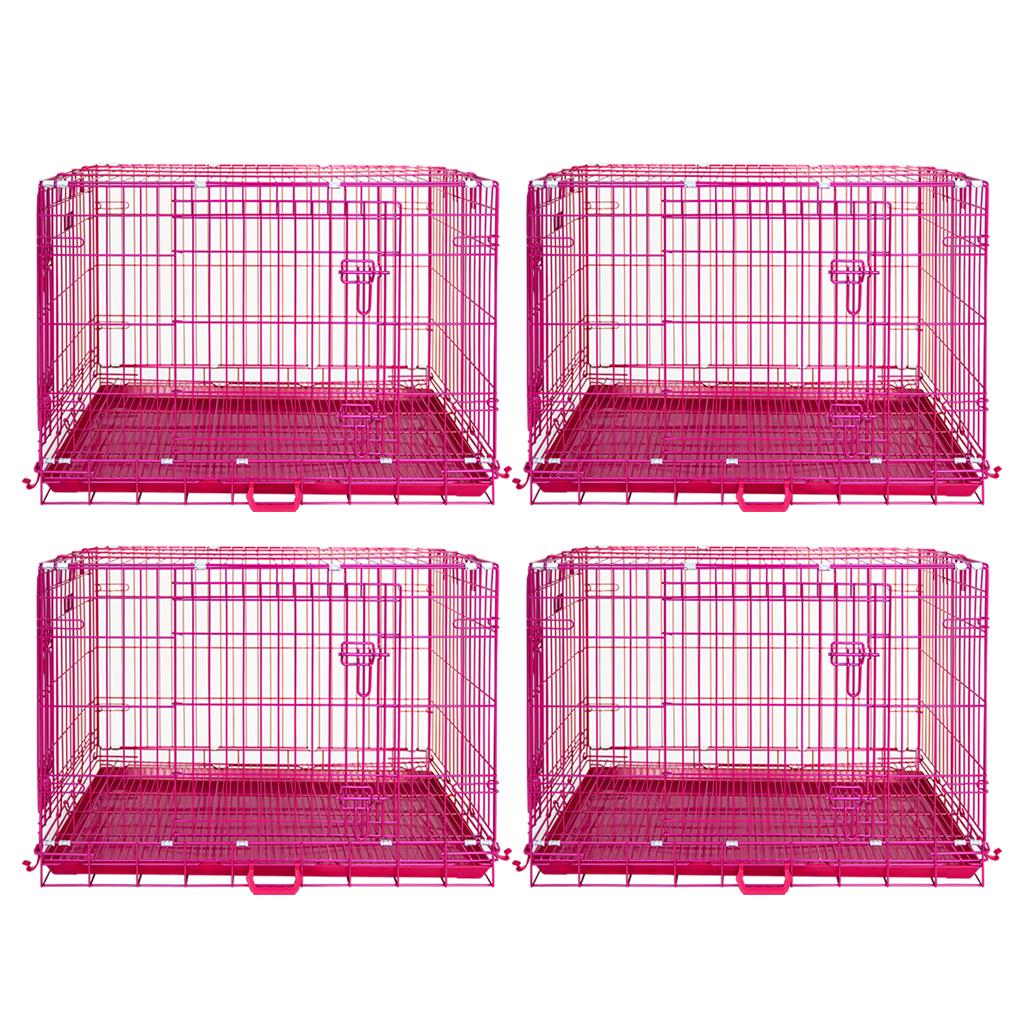 Jaula plegable para perros rosa de 24 a 42 pulgadas RED24-42