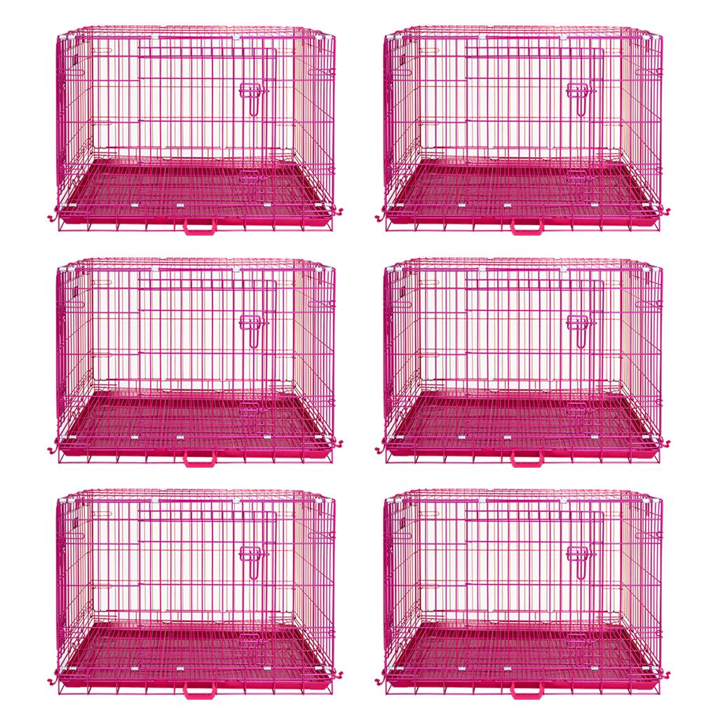 Jaula plegable para perros rosa de 24 a 42 pulgadas RED24-42