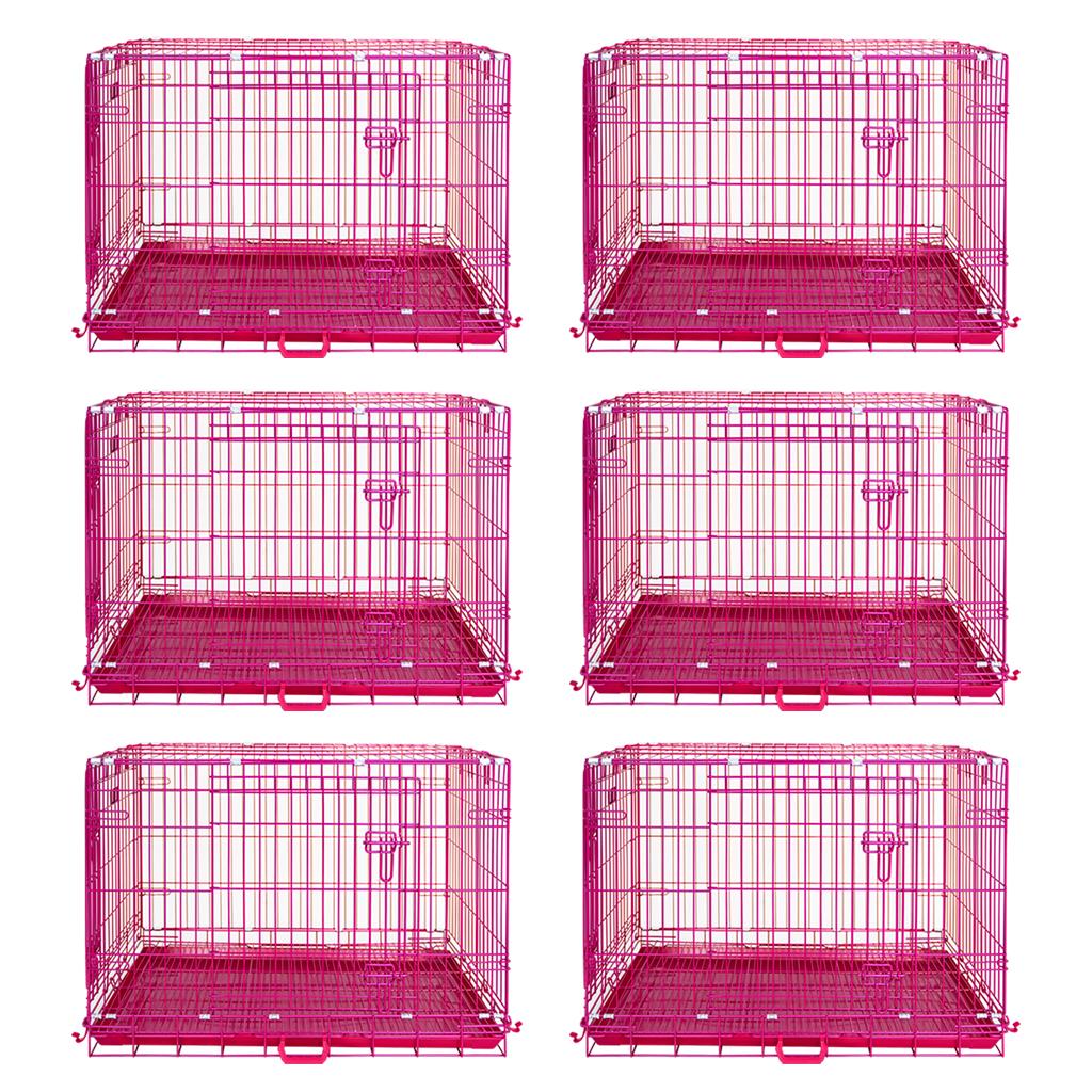Jaula plegable para perros rosa de 24 a 42 pulgadas RED24-42