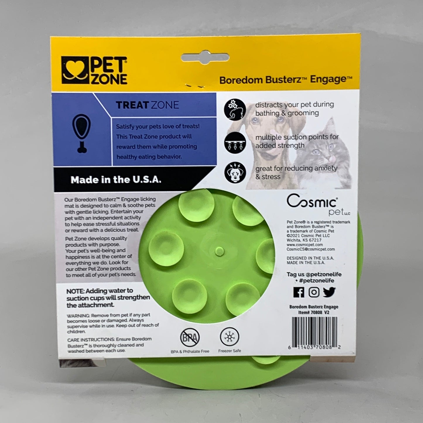 COSMIC PET (Lot de 2) Tapis à lécher anti-ennui Engage Slow Feeder Vert 70808 V2 
