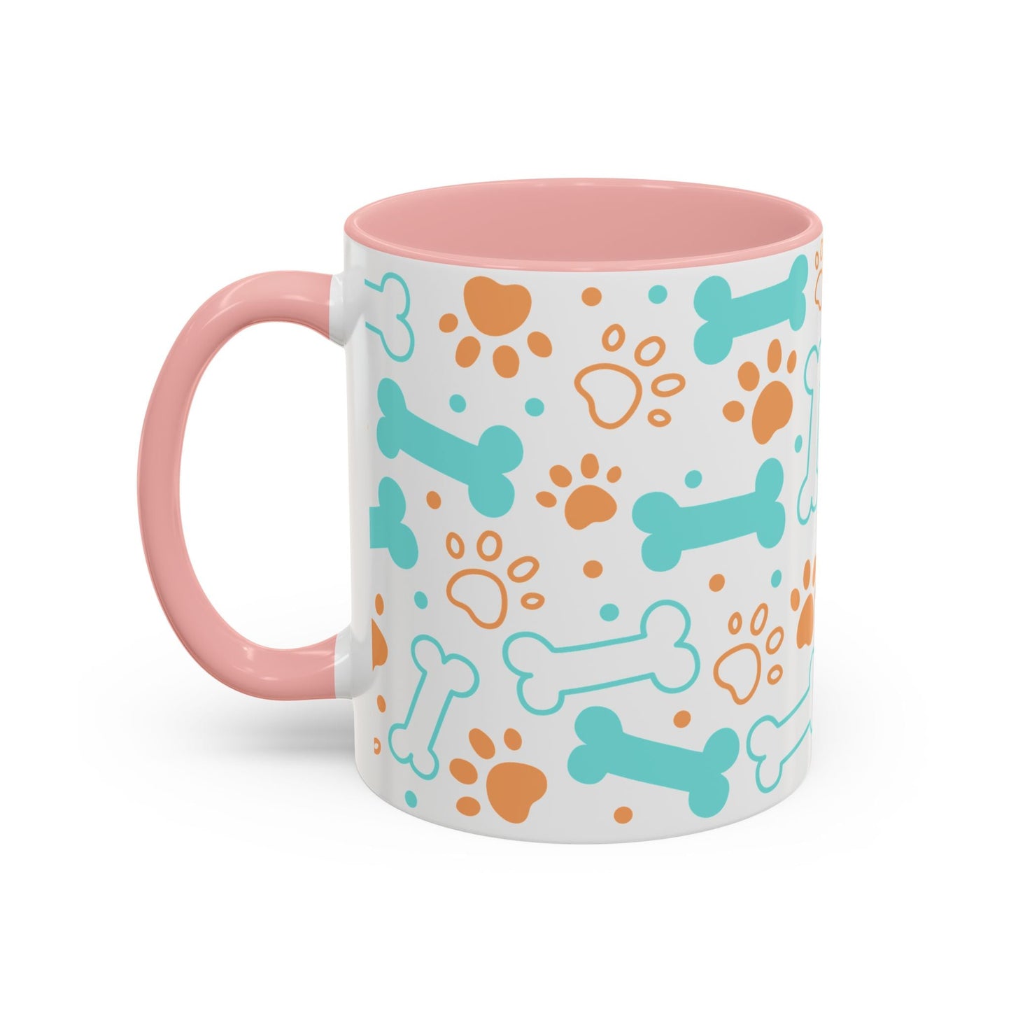 Puppy Pattern Accent Coffee Mug - Perfect Gift for Dog Lovers