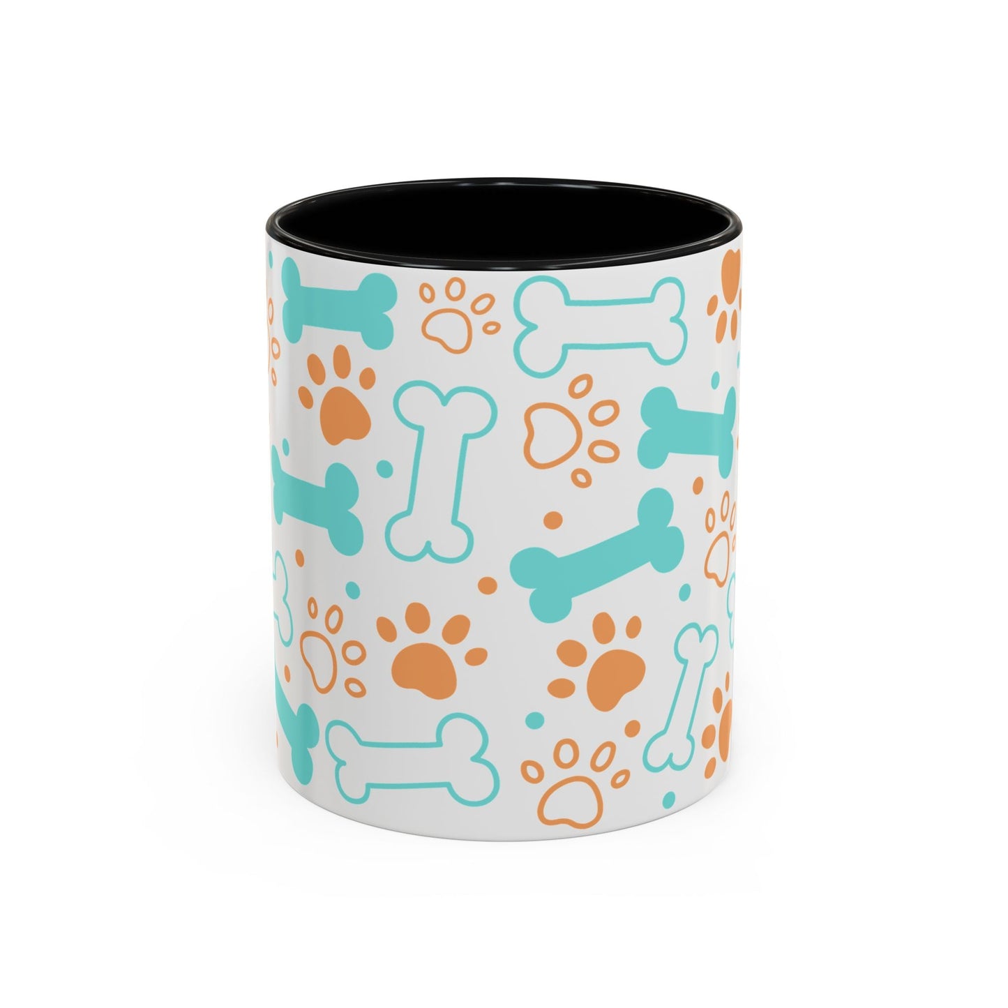 Puppy Pattern Accent Coffee Mug - Perfect Gift for Dog Lovers