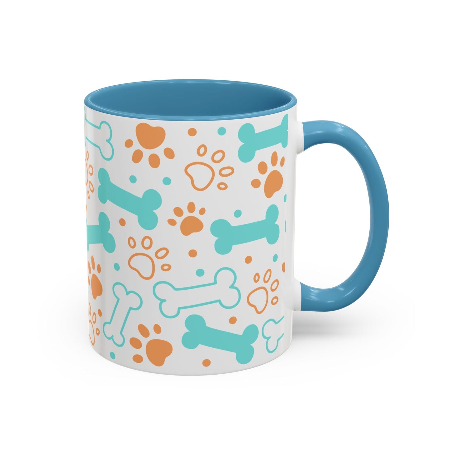 Puppy Pattern Accent Coffee Mug - Perfect Gift for Dog Lovers