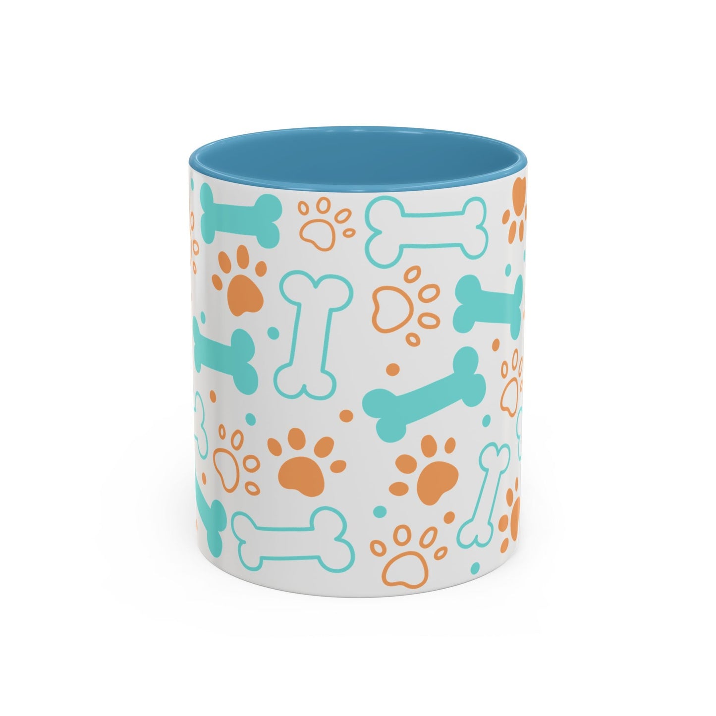 Puppy Pattern Accent Coffee Mug - Perfect Gift for Dog Lovers