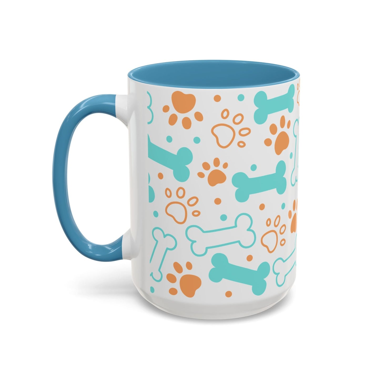 Puppy Pattern Accent Coffee Mug - Perfect Gift for Dog Lovers