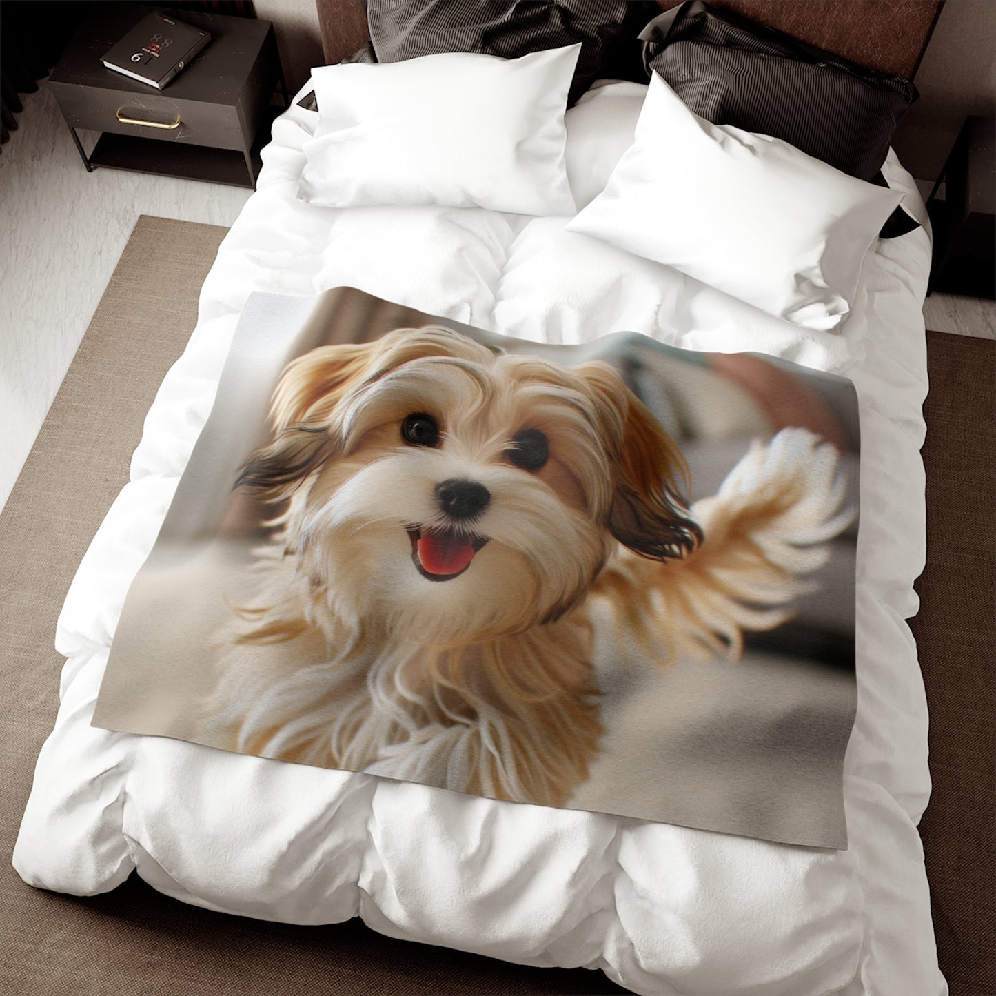 Morkie Sweatshirt Blanket
