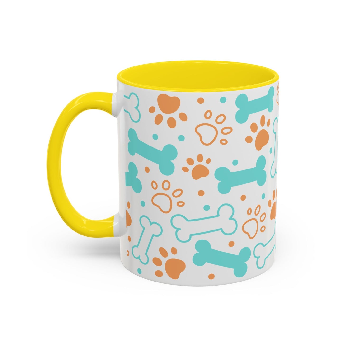 Puppy Pattern Accent Coffee Mug - Perfect Gift for Dog Lovers