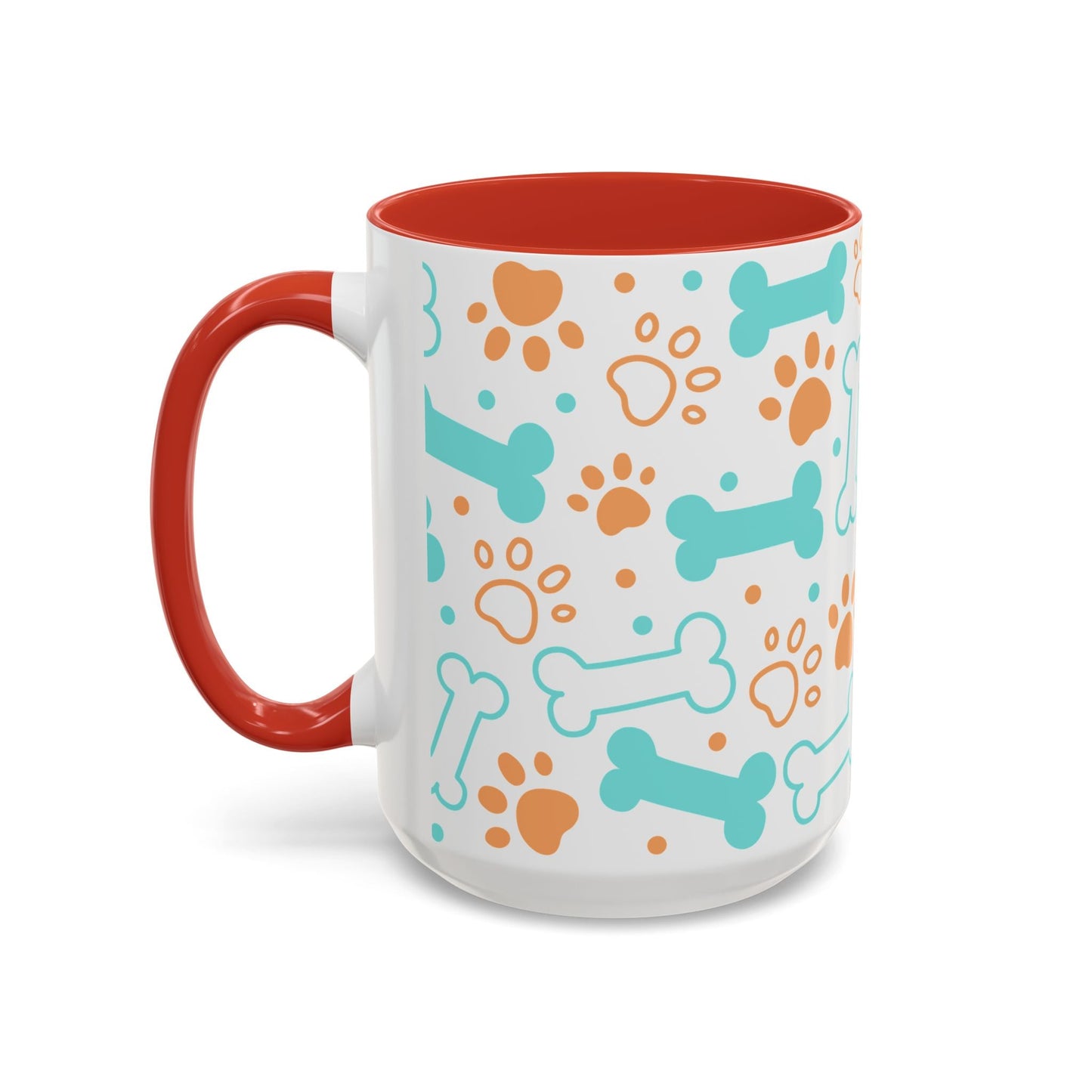 Puppy Pattern Accent Coffee Mug - Perfect Gift for Dog Lovers