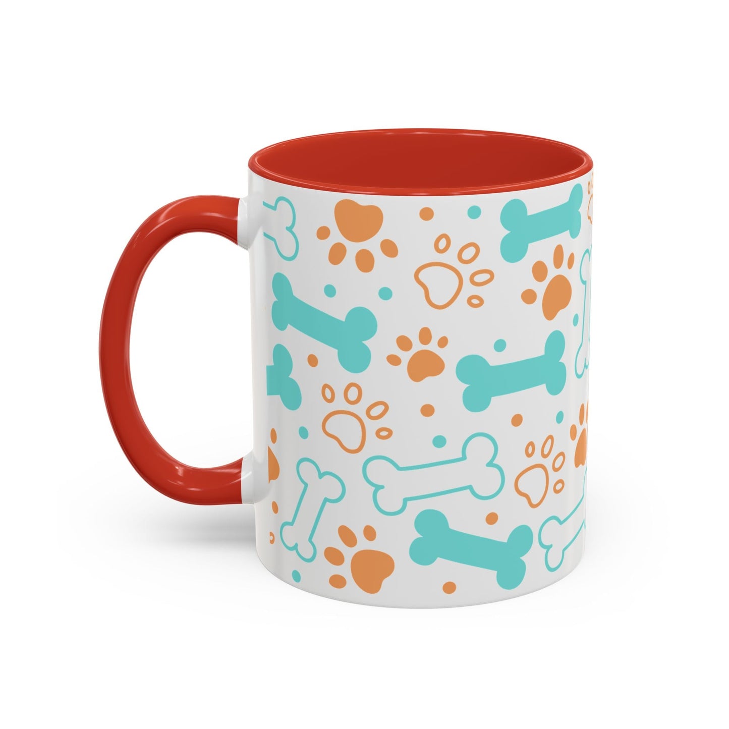 Puppy Pattern Accent Coffee Mug - Perfect Gift for Dog Lovers