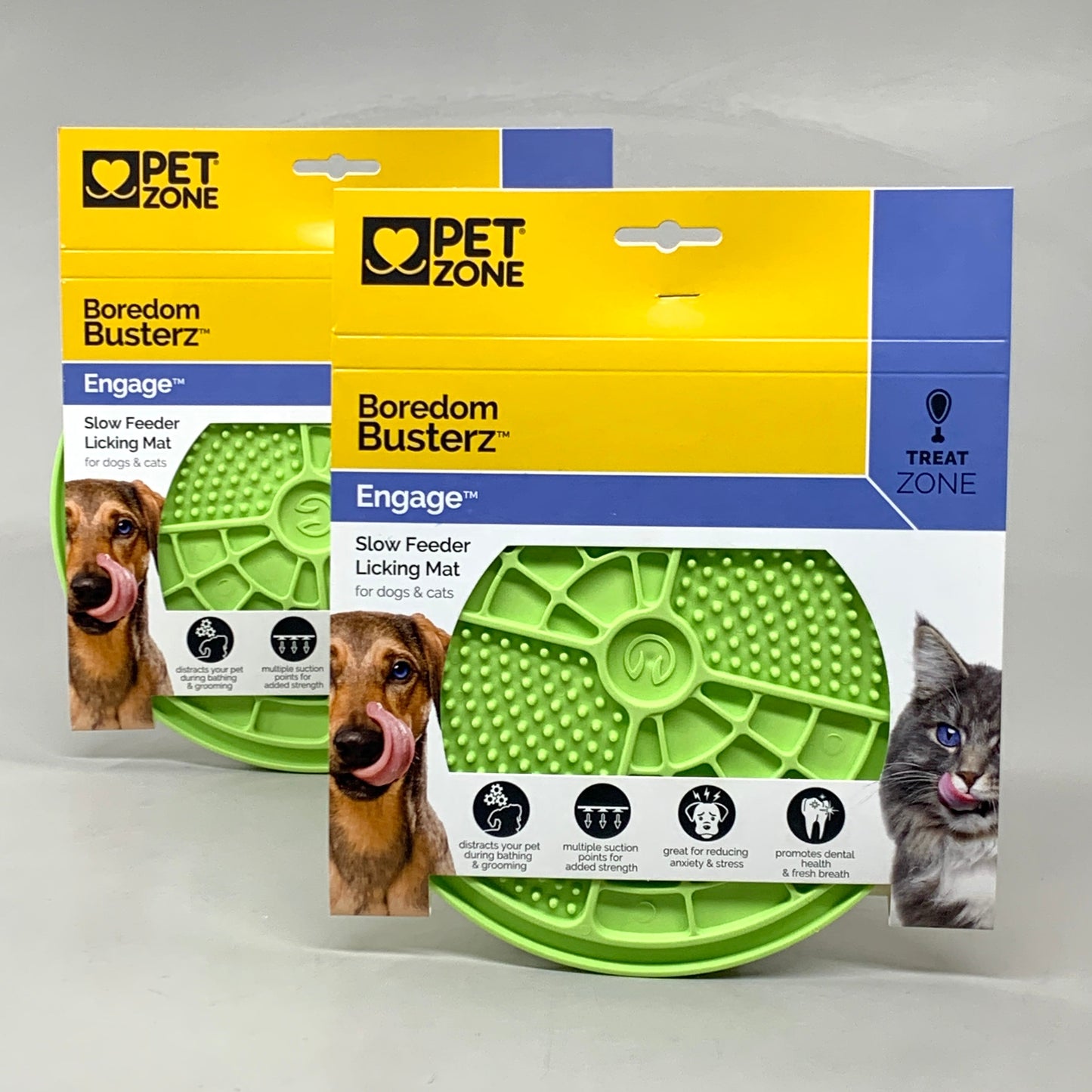 COSMIC PET (Lot de 2) Tapis à lécher anti-ennui Engage Slow Feeder Vert 70808 V2 