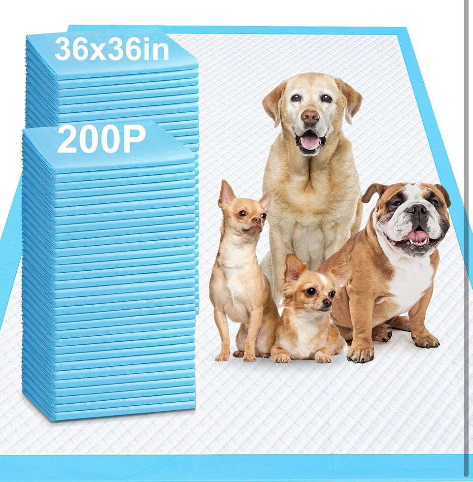 Almohadillas absorbentes Gimars 4XL 36x36 para perros, tamaño extragrande (200 unidades), gruesas y extraabsorbentes, para entrenamiento de mascotas, de secado rápido, a prueba de fugas, tamaño jumbo desechable.